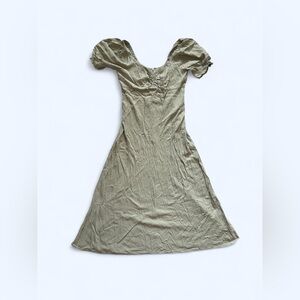 Madewell Sweetheart Puff-Sleeve‎ Midi Dress size XS